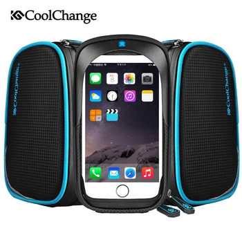 2017 CoolChange 6.2 Colių atsparus Vandeniui Kalnų Keliais, važiavimas Dviračiu maišelį & Touch Screen Dviračio Krepšys Priekinis Rėmas Viršų Mobilųjį Telefoną Dviračių Krepšys