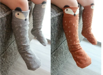 2017 naujausias gyvūno kelio aukšto mergaičių kojinės fox berniukų kojinės kojų šildytuvus bamblys kūdikių kojinės antkelius vaikams meias infantil