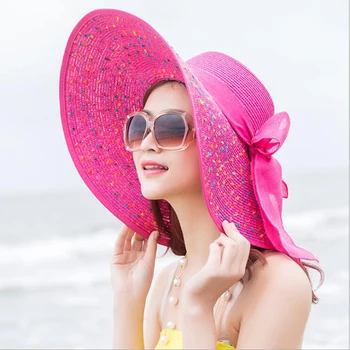 2018 Mados Bowkno Vintage Hat Lady Vasaros Pločio Palei Lankas Skydelis nuo Saulės Paplūdimyje Šiaudų Skrybėlę Mujer Bžūp Saldainiai Spalvoti Saulės, Skrybėlės Moterims