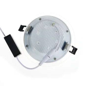 20pcs Pritemdomi LED Panel Downlight 6W 12W 18W Apvalių stiklinių lubų nišoje šviesos SMD 5730 Šilta Šalta Balta led Šviesos AC85-265V