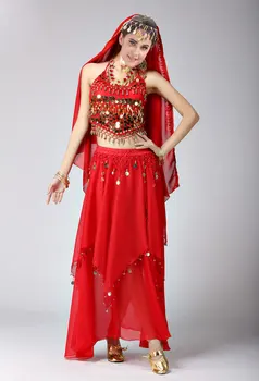 3pcs Nustatyti Monetos Egipto Pilvo Šokių Kostiumas Veiklos Kostiumas Indijos Triba Čigonų Garsiausių Suknelė Moterų Pilvo šokio Kostiumą Rinkinys