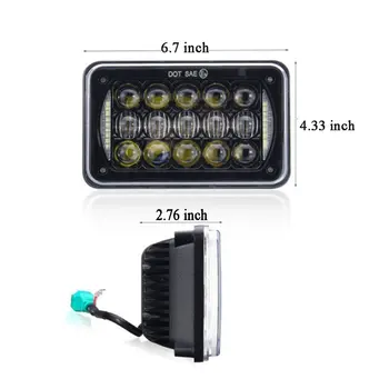 (4 vnt., arba 2 vnt.), 4D + 5D Objektyvo Combo Aikštėje 4x6 LED priekiniai Žibintai Sunkvežimio Vairavimo Žibintai rinkiniai Juoda 12V 24V už Kenworth