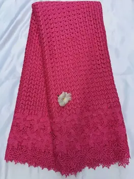 5 Metrų/vnt viršų pardavimo raudona gėlė modelis afrikos tirpsta vandenyje nėrinių audinys, siuvinėjimo prancūzijos guipure nėrinių šalies drabužių QW25-6