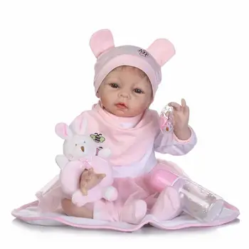 55cm Mielas Rankų darbo silikono kūno atgimsta kūdikiai Miega lėlės Naujagimių Mergina Kūdikiams Princesė Tikroviška Bebe Brinquedos