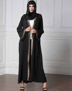 Arabų Suknelė 2018 Abayas Megztinis Moterims Musulmonų Suknelė Plius Dydis 5XL Prarasti turkijos Islamo Drabužių Šifono Suknelė