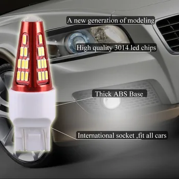 AutoEC 2x T20 7443 7440 w21/5w led lemputes Automobilio Posūkio Signalai, šviesos diodų (led) DC12V Balta #LD30