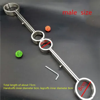 BDSM pančių rinkinys Suaugusiųjų sekso žaidimai nerūdijančio plieno antrankiai+legcuffs sekso vergo BDSM fetišas erotinis sekso priemonės, skirtos parduoti erotiniai žaislai
