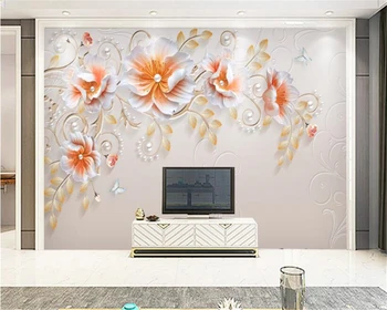 Beibehang Aukštosios mados papel de parede tapetai iškilumo trimatis modernus minimalistinio gėlės turtingas dekoratyvinis dažymas
