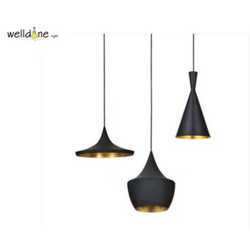 Britų Dizaino Juoda Balta Vario atspalvį Įveikti Aukščio riebalų platus pakabukas lempa, lemputė E27 Restoranų gyvenamojo Kambario, Miegamojo, Viešbučio, Dekoras