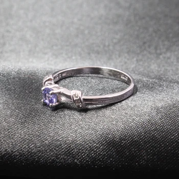 Elegantiškas tanzanite vestuvių žiedas mergina 4mm gamtinis VS klasės tanzanite žiedas kietas 925 sterlingas sidabro tanzanite vestuvinis žiedas