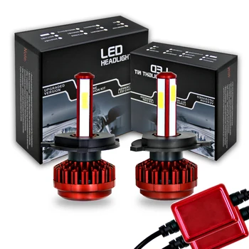 EURS(TM) 2vnt led buld accessorier IP65 8000lm raudona headllamp H1 H4 H7 9005 9006 12v 80W R7, auto apšvietimo sistemos, automobilių žibintų
