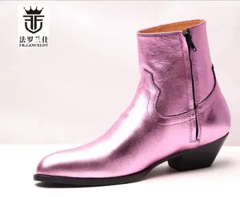FR.LANCELOT tendencija odos vyriški batai Anglija ponai stiliaus high-top blizgios odos bateliai atsitiktinis verslo batus bota