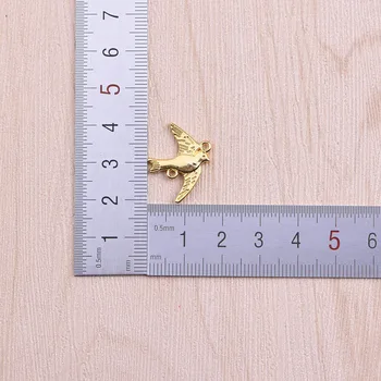 Geros Kokybės, 50PCS/Daug 21,5 mm*17,5 mm, Aukso/ sidabro padengtą skrendančių Paukščių Pakabukai, 
