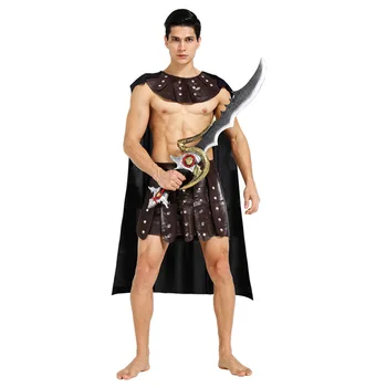 Halloween Carnival Senovės graikų Romėnų Kareivis Gladiatorių Kostiumai Odos Spartan Kariai Kostiumų Suaugusiems Vyrai, Moterys, Poros