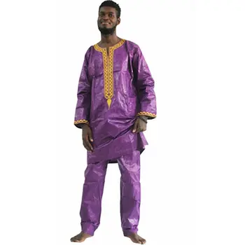 H&D afrikos heidi bazin riche vyrų afrikos suknelė siuvinėjimo tradiciniai vyro drabužiai marškinėliai topai ziajać nustatyti dashiki spausdinti vaškas afrikos mens