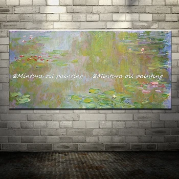 Handpainted Vandens Lelijų Tvenkinys, Claude Monet Aliejaus Tapybai Reprodukcijai Tapybos Ant Drobės Sienos Nuotrauka Dekoro Namų Puošybai