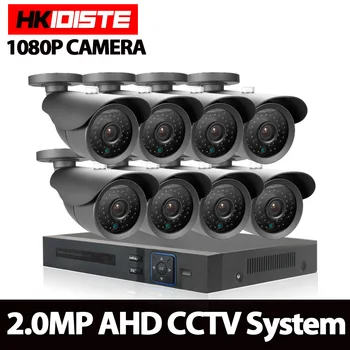HKISDISTE 1080N HDMI DVR 3000TVL 1080P HD Lauko Namų Saugumo kamerų Sistema 8CH CCTV Vaizdo Stebėjimo DVR Rinkinys HAINAUT Fotoaparato Rinkinys
