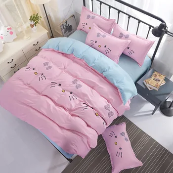 Home Textile 4pcs Bedding Sets Duvet Cover Bed Sheet Pillow Cover Polyester Autumn Winter Warm Brand 2018 Be1019