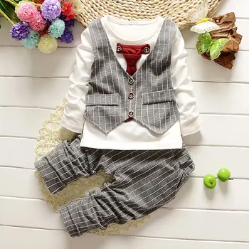 Iki 2017 m. pavasario rudens kūdikių drabužiai berniuko dėvėti gimtadienis kostiumas tinka kūdikių berniukų drabužių rinkiniai, laisvalaikio prekės, sporto džentelmenas kostiumas