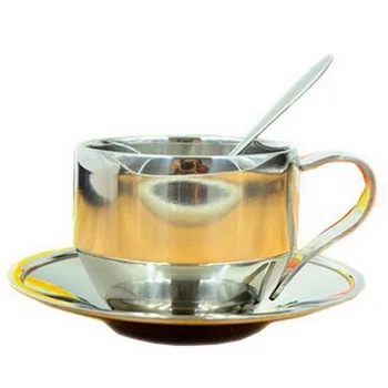 Izoliuoti metalo mini arbatos puodelis nustatyti nerūdijančio plieno arbatos puodelis metalo arbatos puodelio
