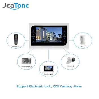 JeaTone 10 colių TFT LCD Duris Telefonas, Vaizdo Doorbell Sistemos infraraudonųjų SPINDULIŲ Naktinio Matymo Kamera Vaizdo Domofonas Namo Butą Įrašas Rinkinys 3v1