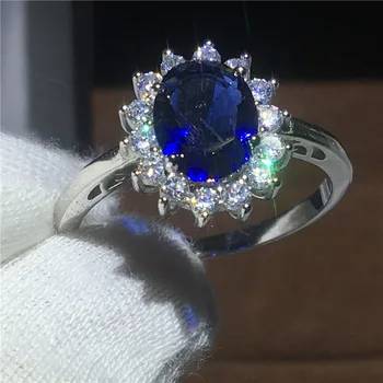 Karališkasis Juvelyrikos Princesė Diana Nekilnojamojo 925 Sterlingas sidabro žiedas 