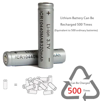 Karšto kingwei 10440), 3,7 V Baterija 500pcs Li Jonų 320mAH Baterija Ličio 3a Baterijos AAA Bateria, Žibintuvėlis LED
