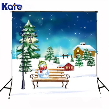 Kate Kalėdų Backdrops Fotografijos Tamsiai Mėlyna Sapnų Lauko Nuotrauką Backdrops Sniego, Kalėdų Eglutės Valandas fotostudija
