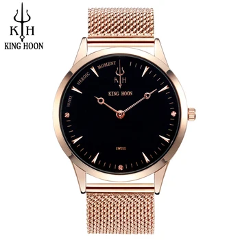 KINGHOON Rose Gold Žiūrėti Mens Watches Top Brand Prabanga Vandeniui Kvarcas-žiūrėti Plieno Rankiniai laikrodžiai Vyrams relojes hombre 2016