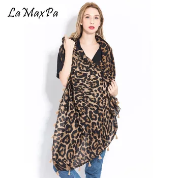 LaMaxPa 2018 Mados Leopard Tekstūra Modelis Sjaals Moterų Laukinių Dvasia Skara Skara Lady Pavasario Šilti Šalikai Moters Pop Šalikas