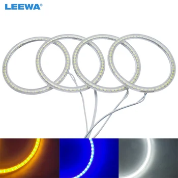 LEEWA 4X106mm Automobilio LED Halo Žiedai Angel Eyes DRL Žibintas BMW E46 2D Coupe (04+)/E46 Kabrioletas/Z3 Balta/Mėlyna/Geltona #CA4756