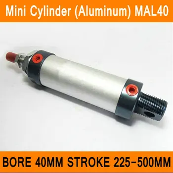 MAL40 Mini Cilindrai CA Pagimdė 40mm Insulto 225-500mm Lazdele Vieno Dvigubo Veiksmų Pneumatinės Aliuminio Lydinio, Pneumatiniai Cilindrai