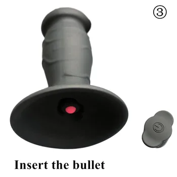 Medicininis silikonas atsparumas vandeniui 10 greičių vibracija didelis storas analinis kaištis su stabilia siurbtukas analinis užpakalis vibratorius sekso žaislas