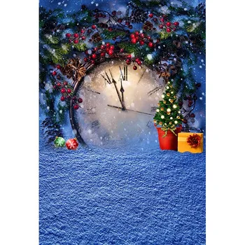 MEHOFOTO Kalėdų Laikrodis Vinilo Fotografijos Foną Sniego Naujų Audinio Flanelė Fonas Vaikų foto studija Rekvizitai CM6387