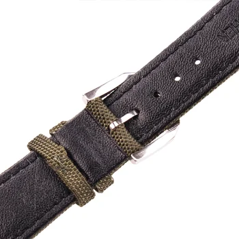 Nailonas + natūralios Odos Watchbands Diržas Juodas Žalias Watc Juostos Diržas Su Plieno Sagtimi Skirtas Iwc 20mm 21mm 22mm
