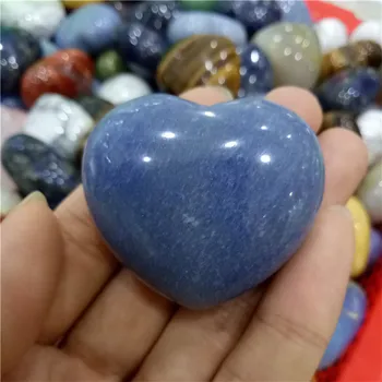 Natūraliai mėlyname aventurine kristalų širdies Asmenybė, mėlyna aventurine kvarco širdies išgydymo dovanų 1pcs