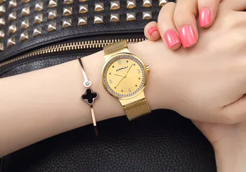 Naujas Prekės ženklas 2017 CRRJU Relogio Feminino Laikrodis Moterims Žiūrėti Nerūdijančio Plieno Laikrodžiai Ponios Mados Atsitiktinis Žiūrėti Kvarcinis Laikrodis