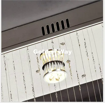 Nemokamas Pristatymas Modernios LED Pakabukas Šviesos Nerūdijančio Plieno Kristalų Apšvietimo Šviestuvas su Aiškiais Kristalų Laiptai Viešbučio Fojė Pakabukas