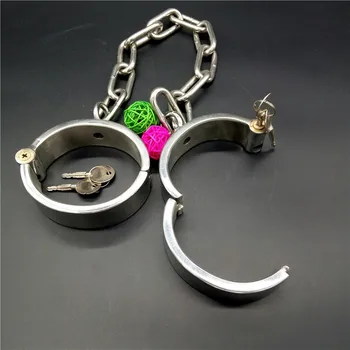 Nerūdijančio plieno ovalus sunkiųjų legcuffs vyrų/moterų vergais apribojimų panaudoti bdsm sekso fetišas nešioti kulkšnies rankogaliai sekso produktai