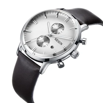 Nesun Naujas Vyrų Laikrodžiai Top Brand Prabanga Pilietis Kvarco judėjimas, Žiūrėti Vyrai Chronograph Riešo laikrodis atsparus Vandeniui reloj hombre N8601-1