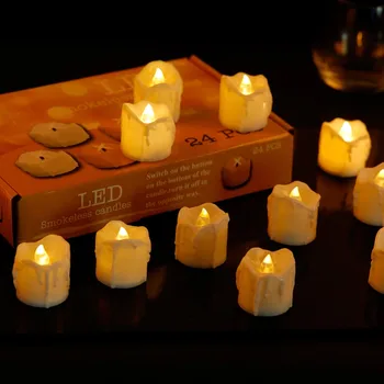 Pakuotėje yra 12 Mirgėjimas Geltona velas decorativa, Romantiškas LED Baterija Vestuvių Žvakės, Flameless Žvakė, lempa, vidaus Apdaila