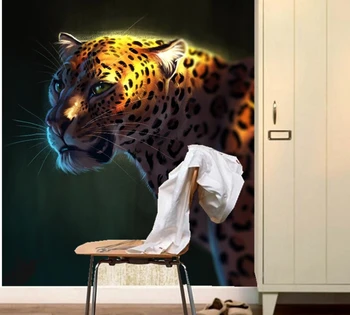 Papel de parede Big cat Leopardai Meno Vadovas Gyvūnų foto tapetai ,svetainė, tv wall sofa sienos miegamajame restoranas, baras 3d freskos