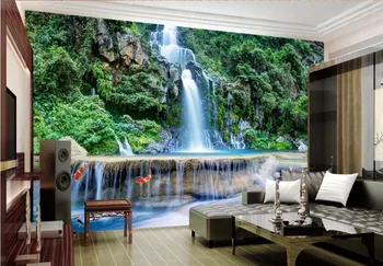 Pasirinktinius nuotraukų 3d sienų freskomis tapetai, kalnų kriokliai, vandens dekoro tapybos paveikslų tapetai sienos 3 d kambarį