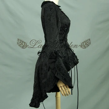 Pavasarį moterys Susiėmę siuvinėjimas, marškinėliai Derliaus Viktorijos Malabaro striukė Ponios gotikos palaidinė lolita kostiumas