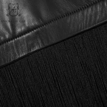 Pavasarį, Rudenį, avikailio natūralios odos sijonai moterims juoda sexy slim nereguliarus Kutas paketo klubo OLIS moterų Pieštuku odinis sijonas