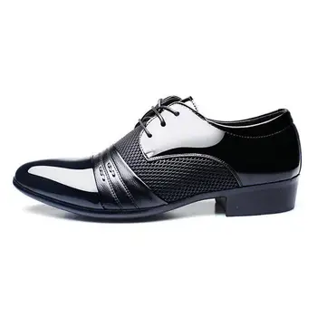Pigiausia Darbo Biure bateliai vyrai lakinės odos batus verslo vestuvių batų nėrinių Pažymėjo tne butas didelis dydis 37-47 AB-01