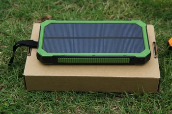 PowerGreen Saulės Įkroviklis 15000mAh Solar Power Bank su 8 LED Žibintuvėlis Saulės baterijų Įkroviklio Lauko Atsarginės Skaitmeninių Prietaisų