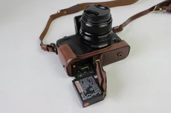 Prabanga PU Odos, Vaizdo Kameros Krepšį Atveju, FUJI Fujifilm XE3 XE-3 23 mm lęšis Apsaugoti Atidarytas Dangtis, baterijos Su Dirželiu