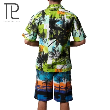 Pritaikyti Pal Meilės Iki 2017 M. Vasaros Mados Paplūdimio Vyrų Marškinėliai Trumpomis Rankovėmis Atsitiktinis Havajų Marškinėliai Mens