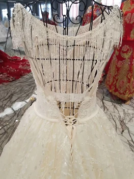 Realus Darbas Vestuvių Suknelės Su Kristalais Kamuolys Suknelė Champange Spalva Bling Bling Prabangūs Nėriniai Handworks Nuotakos Vestuvių Suknelės